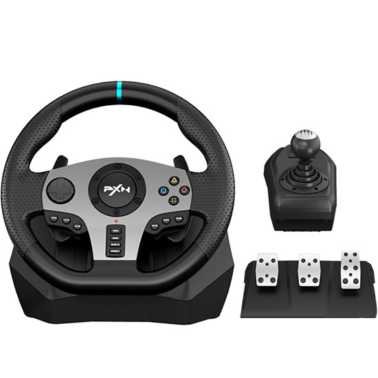 PXN V9 STEERING WHEEL PC GAMING RACING WHEEL , DRIVING WHEEL VOLANTE PC 270/900 DEGREE VIBRATION AND SHIFTER WITH PEDALS FOR PC,XBOX,NINTENDO SWITCH,PS3,PS4,XBOX SERIES S/X