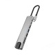 8 IN 1 MULTIFUNCTIONAL TYPE-C TO HDTV SD TF ADAPTER HUB WITH 4K HDMI PD POWER DELIVERY USB-C 2 USB PORTS SD TF CARD READER COMPATIBLE WITH SMARTPHONES ETHERNET USB - GRAY