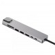 8 IN 1 MULTIFUNCTIONAL TYPE-C TO HDTV SD TF ADAPTER HUB WITH 4K HDMI PD POWER DELIVERY USB-C 2 USB PORTS SD TF CARD READER COMPATIBLE WITH SMARTPHONES ETHERNET USB - GRAY