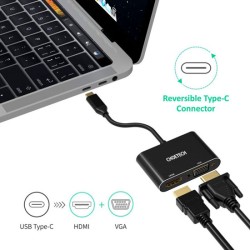 CHOETECH HUB M17 2 IN 1 USB-C ADAPTER ( USB-C TO HDMI + VGA ADAPTER ) 