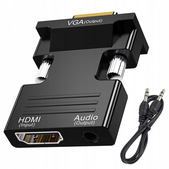 HDMI FEMALE TO VGA MALE CONVERTER WITH AUDIO OUTPUT ADAPTER