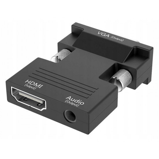 HDMI FEMALE TO VGA MALE CONVERTER WITH AUDIO OUTPUT ADAPTER