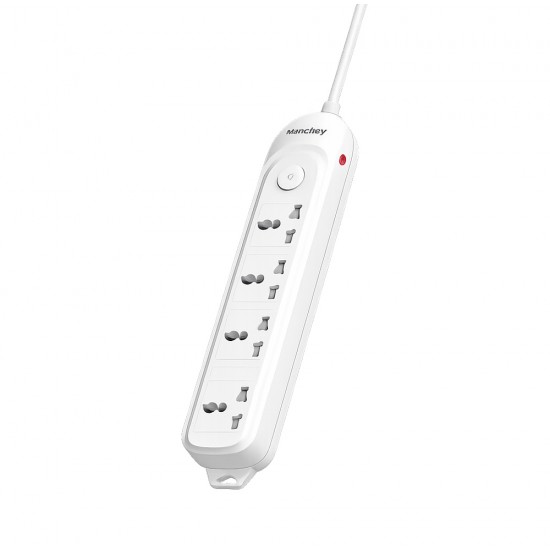 HUNTKEY DMA401 4-PORT UNIVERSAL STANDARD MAX 2500W-10A CHILD PROTECTIVE SHUTTER 3M POWER STRIP MK PLUG – WHITE