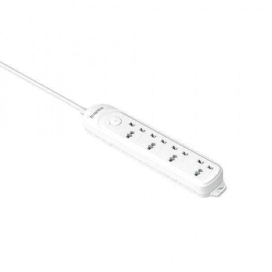 HUNTKEY DMA401 4-PORT UNIVERSAL STANDARD MAX 2500W-10A CHILD PROTECTIVE SHUTTER 3M POWER STRIP MK PLUG – WHITE
