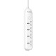 HUNTKEY DMA401 4-PORT UNIVERSAL STANDARD MAX 2500W-10A CHILD PROTECTIVE SHUTTER 3M POWER STRIP MK PLUG – WHITE