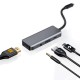 PORODO 4IN1 USB-C HUB TYPE-C PD 100W HDMI ETHERNET USB SD CARD 3.5MM AUX - GREY