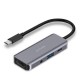 PORODO 4IN1 USB-C HUB TYPE-C PD 100W HDMI ETHERNET USB SD CARD 3.5MM AUX - GREY