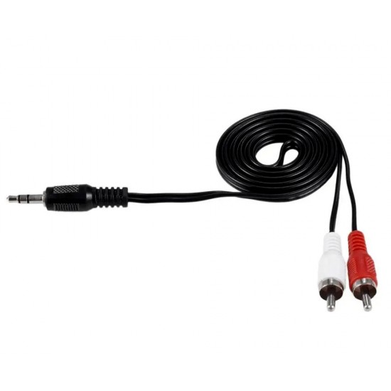 CABLE 3.5MM MALE AUX PLUG TO 2RCA MALE - 1.5M