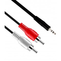 CABLE 3.5MM MALE AUX PLUG TO 2RCA MALE - 1.5M