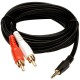 CABLE 3.5MM MALE AUX PLUG TO 2RCA MALE - 3M 