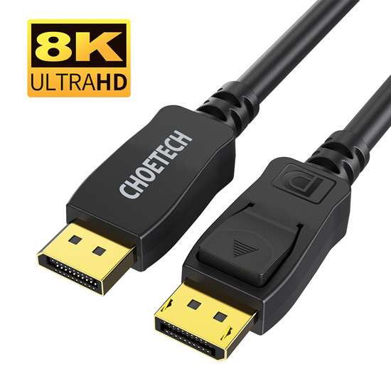 CHOETECH 8K DisplayPort Cable, Displayport To Displayport Cable 6.6ft/2M With 8K 60Hz Resolution 2M - 4K 165HZ