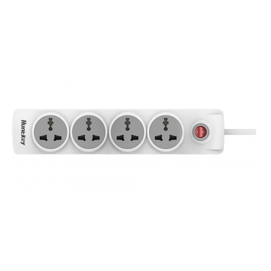 HUNTKEY SZN401 2500W 4 PORTS EU PLUG POWER STRIP FLAME RETARDANT MATERIAL - 1.8M