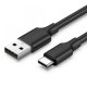 UGREEN USB 3.0 A MALE TO TYPE C MALE CABLE NICKEL PLATING 1M - BLACK