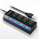 USB 2.0 HUB HIGH SPEED 480MBPS SUPPORT 500GB 4 PORT WITH ON/OFF-SWITCH AND LED