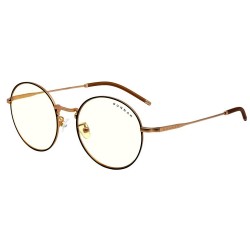 GUNNAR ELLIPSE BLUE LIGHT FILTER LIGHTWEIGHT STAINLESS STEEL COMPUTER GLASSES - BLACK/GOLD FRAME CLEAR LENS TINT