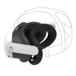 DOBE TY-3821 ACCESSORY SET FOR META QUEST 3 VR HEADSET AND CONTROLLERS SILICONE PROTECTIVE COVER - BLACK