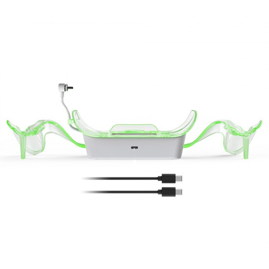 DOBE TY-3867 META QUEST 2, QUEST 3 & QUEST 3S VR HEADSETS AND CONTROLLER BATTERIES MULTI-FUNCTIONAL CHARGING DOCK - WHITE