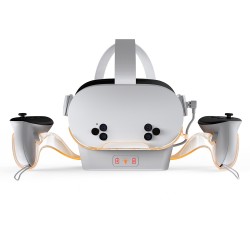 DOBE TY-3867 META QUEST 2, QUEST 3 & QUEST 3S VR HEADSETS AND CONTROLLER BATTERIES MULTI-FUNCTIONAL CHARGING DOCK - WHITE