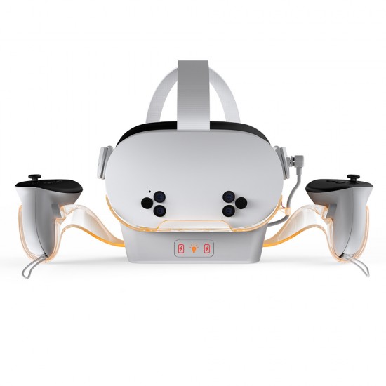 DOBE TY-3867 META QUEST 2, QUEST 3 & QUEST 3S VR HEADSETS AND CONTROLLER BATTERIES MULTI-FUNCTIONAL CHARGING DOCK - WHITE
