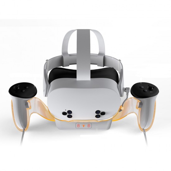 DOBE TY-3867 META QUEST 2, QUEST 3 & QUEST 3S VR HEADSETS AND CONTROLLER BATTERIES MULTI-FUNCTIONAL CHARGING DOCK - WHITE