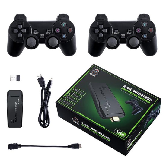 GAMESTICK M8 VIDEO GAME CONSOLE 2.4G WIRELESS CONTROLLER GAMEPAD 4K WITH 10000 BUILT IN GAMES FOR PS1/ATARI/GB/FC/CPS 