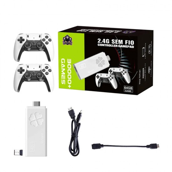 GAMERS SEM F10 64G WITH TWO WIRELESS CONTROLLERS INCLUDES MORE THAN 30K GAMES AND COOLING SYSTEM CONTROLLER GAME PAD - WHITE