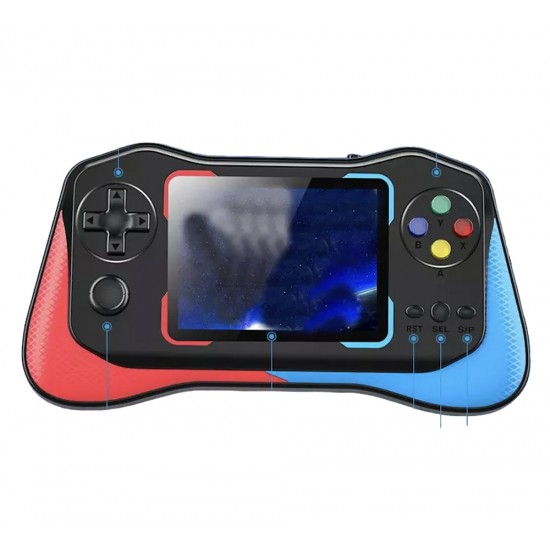 GAMEJOY STICK Q12 HANDHELD RETRO WITH 3.5-INCH DISPLAY AND 500 BUILT-IN GAMES REMOTE SENSING GAME CONSOLE - RED/BLUE