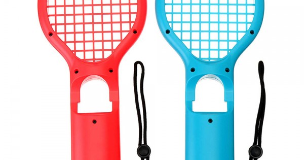 DOBE TENNIS RACKET FOR NINTENDO SWITCH JOY-CON - NEON RED/BLUE - NUMBER ...