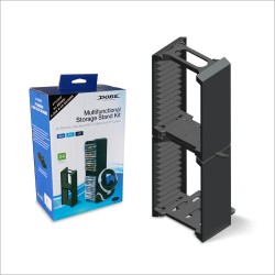 DOBE PS4 AND XBOX MULTIFUNCTIONAL VERTICAL STAND STORAGE KIT WITH CD STORAGE 