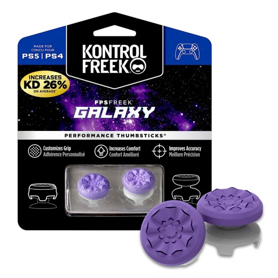 KONTROLFREEK FPS FREEK GALAXY PERFORMANCE THUMBSTICKS 1 MID-RISE 1 HIGH-RISE FOR PS4 AND PS5 - PURPLE 