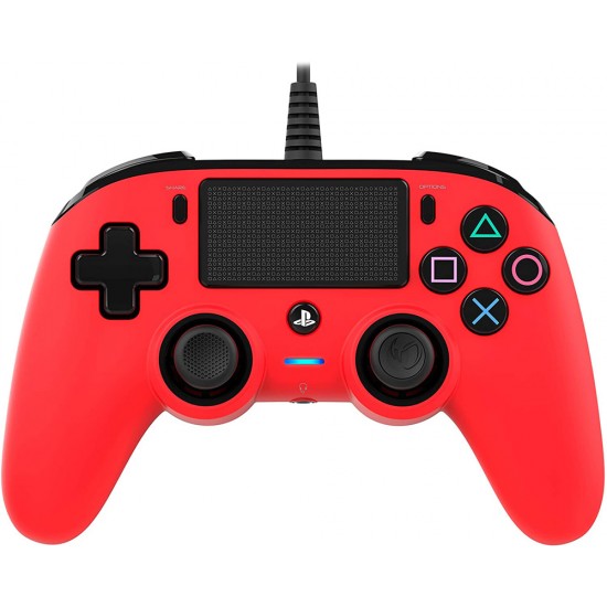 NACON VIBRATION MOTORS 3.5 MM HEADSET JACK WIRED COMPACT CONTROLLER FOR PS4 - RED 