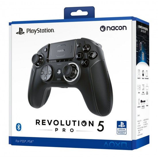 NACON REVOLUTION 5 PRO HALL EFFECT WITH TRIGGER STOPS AND MAPPABLE BUTTONS WIRELESS PLAYSTATION GAMING CONTROLLER  - BLACK