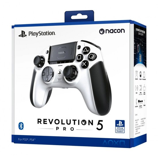 NACON REVOLUTION 5 PRO HALL EFFECT WITH TRIGGER STOPS AND MAPPABLE BUTTONS WIRELESS PLAYSTATION GAMING CONTROLLER - WHITE