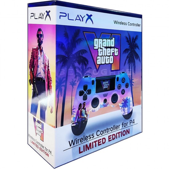SUNDI PLAY X PS4 DUALSHOCK WITH PRECISION CONTROLS & DUAL MOTOR VIBRATION LIMITED EDITION WIRELESS CONTROLLER - GRAND THEFT AUTO 6 EDITION