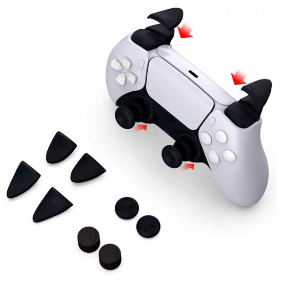 DOBE TP5-0513 TRIGGER EXTENDERS AND THUMB GRIPS TRIGGER KIT FOR PS5 - 8 PIECES