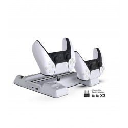 DOBE PS5 MULTIFUNCTIONAL COOLING STAND WITH DUAL CONTROLLER CHARGER STATION AND CD STORAGE