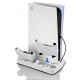 KJH DUAL CONTROLLER CHARGING STAND WITH COOLING FAN FOR PS5 DIGITAL EDITION AND ULTRA HD - WHITE 