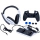 MIKIMAN 8 IN 1 GAME SET FOR PS5 ( CHARGING DOCK - STEREO HEADPHONE - TYPE-C CABLE - HIGH THUMB GRIPS - SILICONE CASE ) 