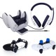 MIKIMAN 8 IN 1 GAME SET FOR PS5 ( CHARGING DOCK - STEREO HEADPHONE - TYPE-C CABLE - HIGH THUMB GRIPS - SILICONE CASE ) 