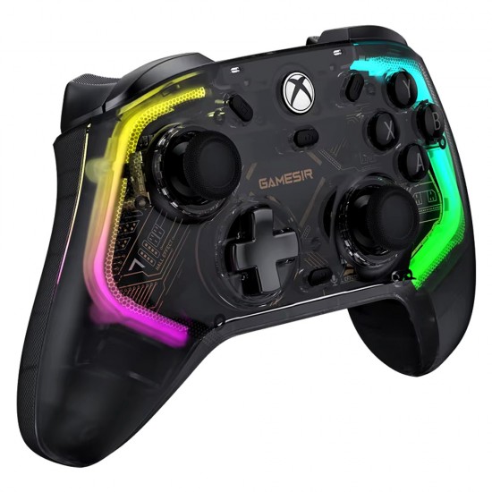 GAMESIR KALEID WIRED TRANSPARENT RGB GAMING CONTROLLER ULTIMATE PERSONALIZATION WITH HALL EFFECT STICKS FOR XBOX