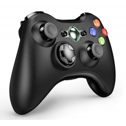 XBOX 360 2.4GHZ DOUBLE SHOCK PRECISE JOYSTICK WIRELESS CONTROLLER - GLOSSY BLACK 