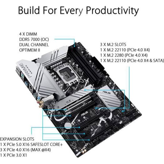 ASUS PRIME Z790-P 13th&12th GEN Intel® CORE DDR5 6E WIFI LGA 1700 HDMI ATX MOTHERBOARD 