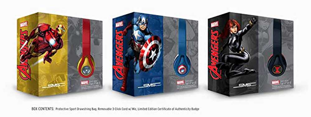 SMS AUDIO MARVEL SPORT WIRED MICROLITE HEADPHONES - IRON MAN