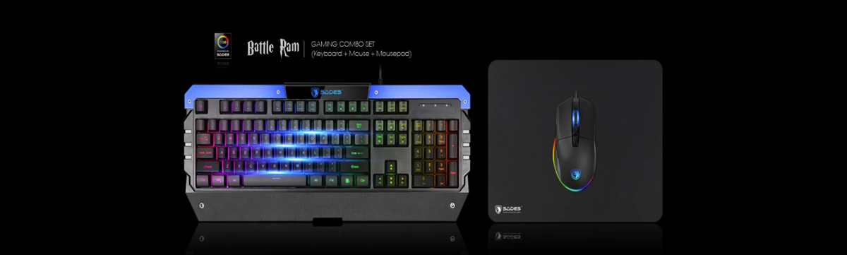 SADES BATTLE RAM MEMBRANE RGB GAMING KEYBOARD WITH 104 KEYS AND WATER ...