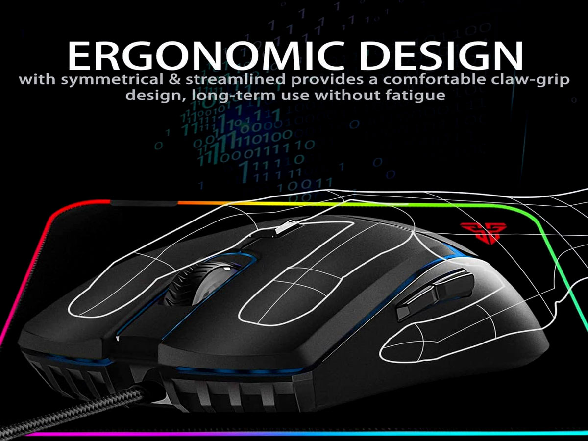 FANTECH VX7 CRYPTO MACRO GAMING MOUSE ( 8,000 DPI ) SIX INDEPENDENTLY  PROGRAMMABLE BUTTONS